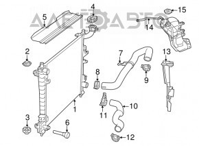 Rezervor de expansiune pentru răcire Jeep Grand Cherokee WK2 11-15 3.6 fără capac