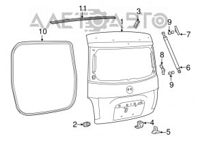 Ușa portbagajului goală Fiat 500 12-17 grafit PAJ tijă