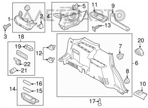 Capacul arcului stâng Ford Explorer 11-15 negru