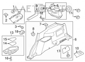 Capacul arcului drept Ford Explorer 11-15 negru.