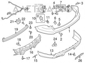 Amplificatorul de bara spate pentru Ford Explorer 11-19 ruginit