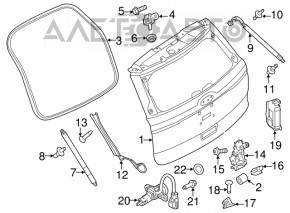 Ușa portbagajului goală Ford Explorer 11-15, albastră J4, mânere