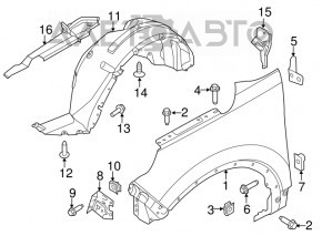 Aripa față stânga Ford Explorer 11-15 pre-restilizare gri UJ Taiwan