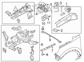 Partea din față dreapta a Ford Explorer 11-19 albastru J4.