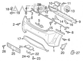 Difuzor bara spate Hyundai Veloster 12-17 nou original OEM