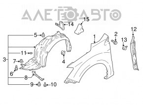 Aripa dreapta fata Subaru Impreza 17- GK albastru K3X