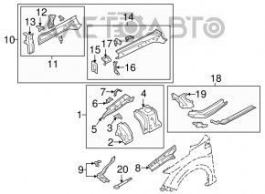 Bara de protecție față dreapta Subaru Impreza 17- GK