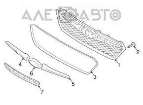 Решетка радиатора grill в сборе Subaru Impreza 17- GK