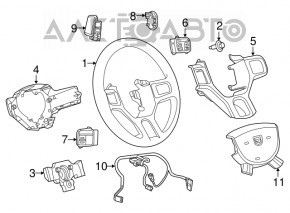 Butonul de control de sub volanul stâng al Dodge Challenger 11-