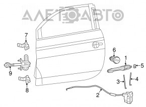 Замок двери передней левой Fiat 500 12-19