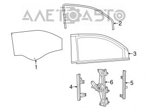 Garnitură de geam față stânga Fiat 500 12-19