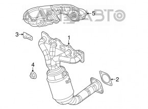 Colector de evacuare cu catalizator pentru Fiat 500 12-17