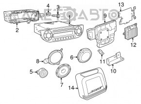 Динамик дверной передний левый Fiat 500 12-19