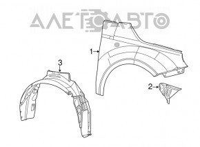 Suportul pentru bara spate stânga jos Dodge Charger 15-20, nou, aftermarket.