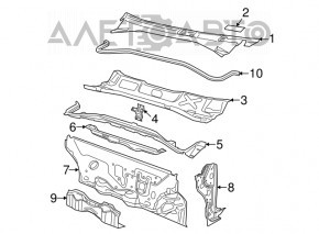 Grila stergatoarelor de plastic Fiat 500 12-19