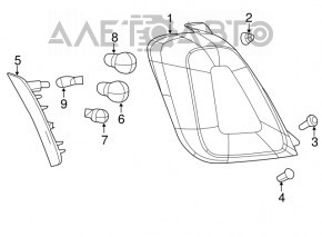 Lampa stânga Fiat 500 12-19