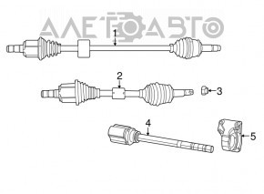 Ax cu came față stânga Fiat 500 12-17, cutie de viteze manuală