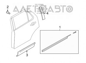 Capacul ușii din spate stânga jos Ford Explorer 11-15 pre-restilizare.