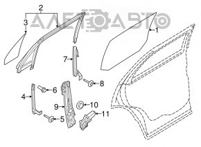 Направляющая стекла двери задней правой перед Ford Explorer 11-19