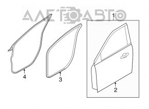 Ușă asamblată față dreapta Ford Explorer 11-19 alb YZ, manere