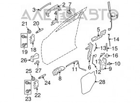 Blocarea ușii din față dreapta a unui Ford Explorer 11-19