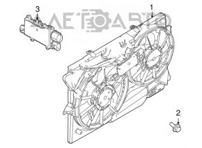 Difuzorul carcasei radiatorului asamblat Ford Explorer 11-19 3.5