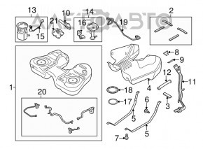 Senzorul de nivel al combustibilului Ford Explorer 13-19 3.5