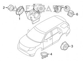 Difuzor ușă față dreapta Ford Explorer 11-19 Sony