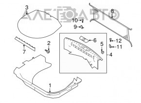 Capacul portbagajului pentru Ford Explorer 11-15 negru, prinderea este ruptă.