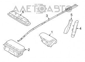 Perna de aerbag laterală stânga pentru Ford Explorer 11-19