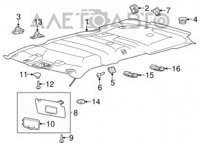 Acoperirea tavanului pentru Ford Explorer 11-15 fără panoramică, de culoare neagră.