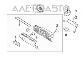 Cutie de mănuși, compartiment Ford Explorer 11-15 pre-restilizare, zgârieturi