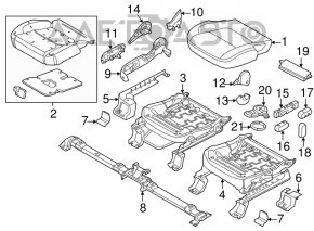 Водительское сидение Ford Explorer 11-15 без airbag, механич, тряпка серое