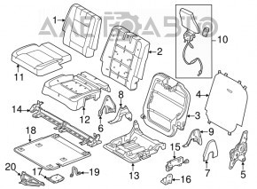 Задний ряд сидений 3 ряд Ford Explorer 11-15