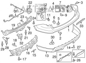 Suportul pentru bara spate dreapta exterioară Ford Explorer 11-15, deteriorate ghidajele