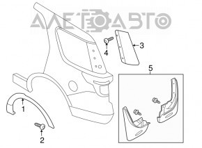 Capacul aripii spate stânga Ford Explorer 11-19 nou, neoriginal.