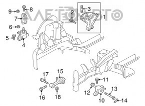 Pernele motorului față Hyundai Veloster 12-17 1.6