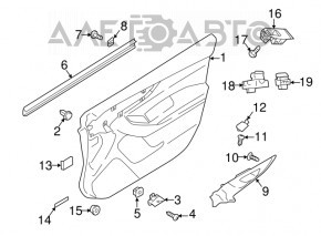 Capacul ușii, cartela din față dreapta Subaru Impreza 17- GK piele gri.