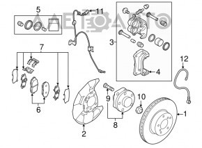 Placă de frână față dreapta Subaru Impreza 17- GK 24mm