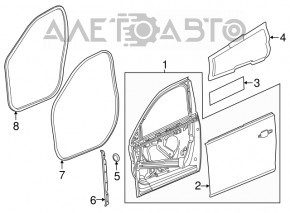 Дверь голая передняя левая Chevrolet Malibu 16- черный GB8, вмятины