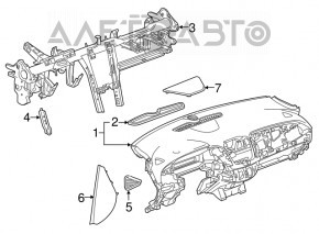 Panoul frontal al torpilei fără AIRBAG Chevrolet Malibu 16-18 negru