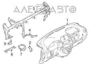 Panoul frontal al torpedo-ului fără AIRBAG pentru Nissan Versa 12-19 SUA, negru, cu câteva zgârieturi.