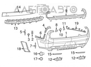 Absorbantul de bara spate pentru Dodge Challenger 15-19 restul