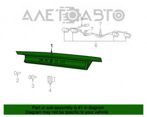 Lampa centrală Dodge Challenger 15-19, cu buton de deschidere a portbagajului, zgârieturi