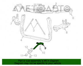 Bara de protecție față stânga Jeep Grand Cherokee WK2 11-21, neagră.