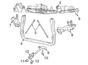 Крюк переднего бампера левый Jeep Grand Cherokee WK2 11-21 черный