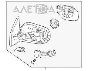 Зеркало боковое левое Mitsubishi Outlander Sport ASX 16- 7 пинов, поворотник, серое