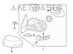 Зеркало боковое левое Mitsubishi Outlander Sport ASX 16- 7 пинов, поворотник, серое