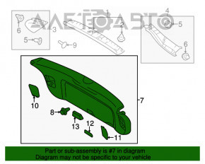 Capacul portbagajului inferior al usii Mitsubishi Outlander Sport ASX 10- negru, zgâriat, fără capac.