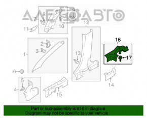 Capacul pragului din spate stânga pentru Mitsubishi Outlander Sport ASX 10 - negru, zgârieturi